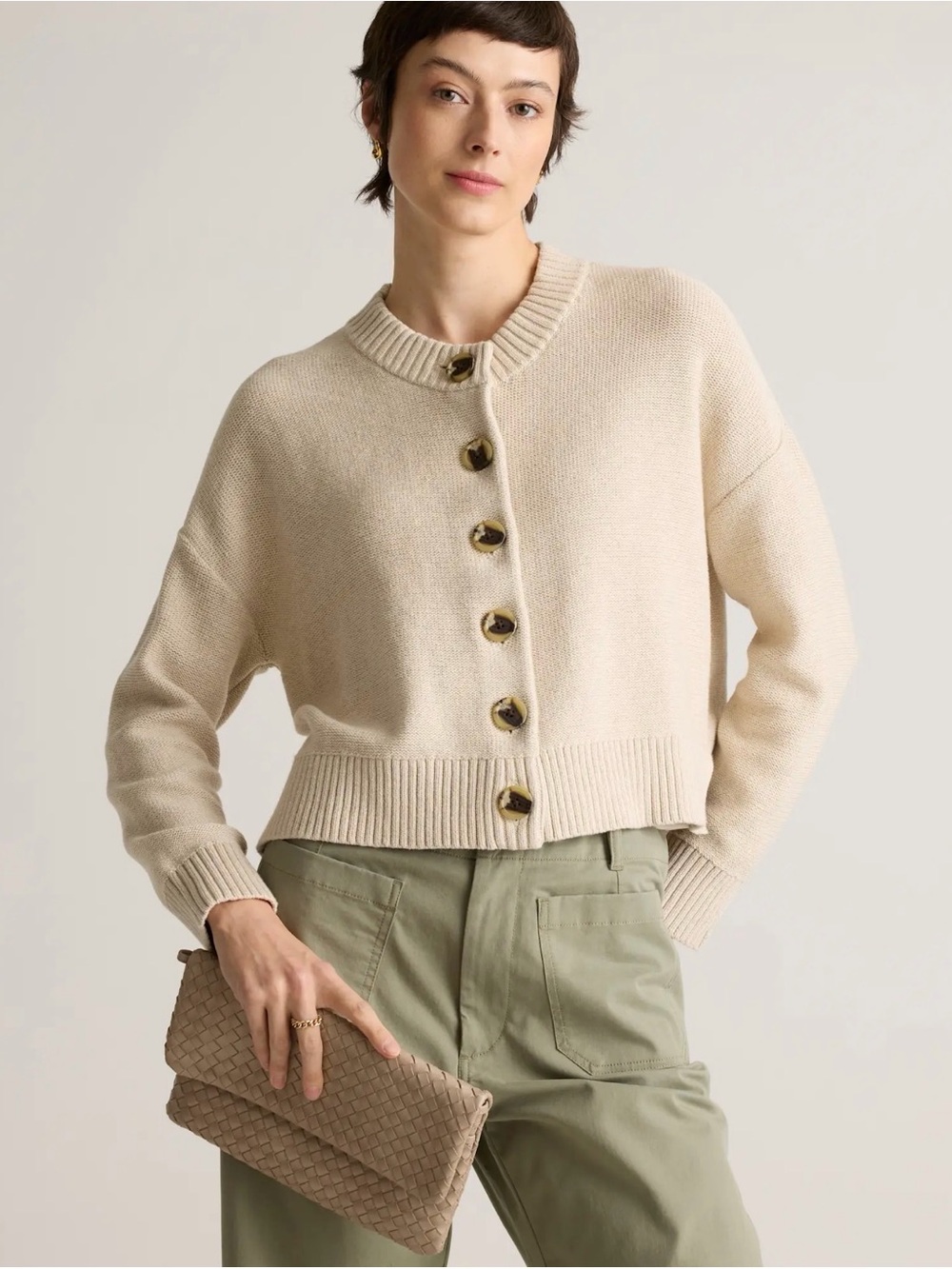 Quince 100% Organic Cotton Button-Front Women's Sweater - Picture 2 of 9